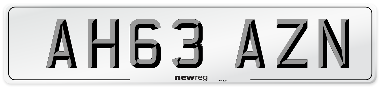 AH63 AZN Number Plate from New Reg